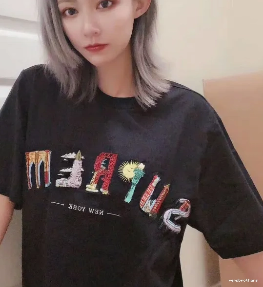 XL L and City Arc Embroidery M T-shirt Logo White Short 19SS Tee sleeved S City Arc Black Rainbow 0802